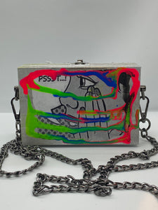 Pop-art Purse Metallic Silver